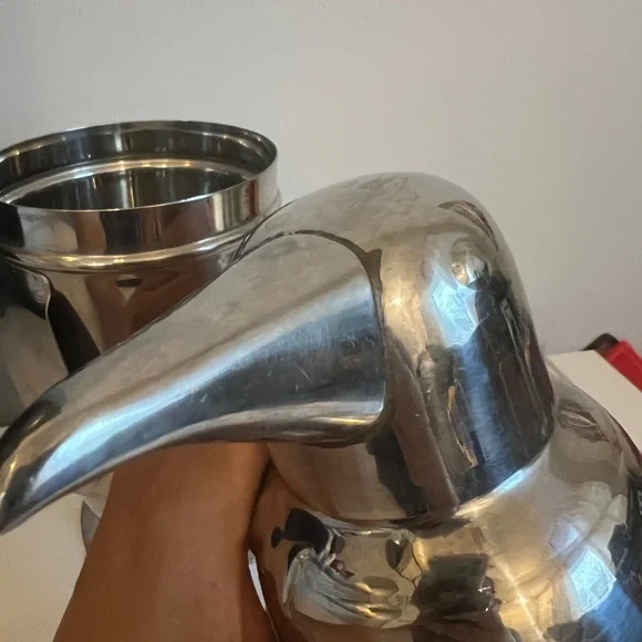 Pottery Barn Viski Penguin Cocktail Shaker with Strainer, Stainless Steel - Picture 11 of 12